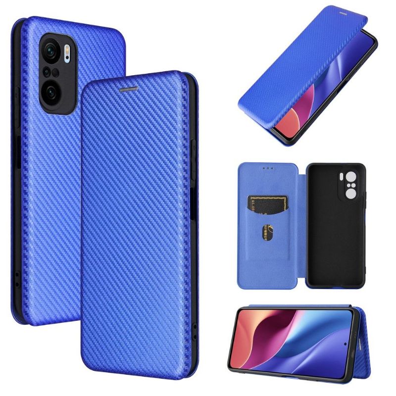 Housse Xiaomi Mi 11i / Poco F3 Simili Cuir Style Fibre de Carbone