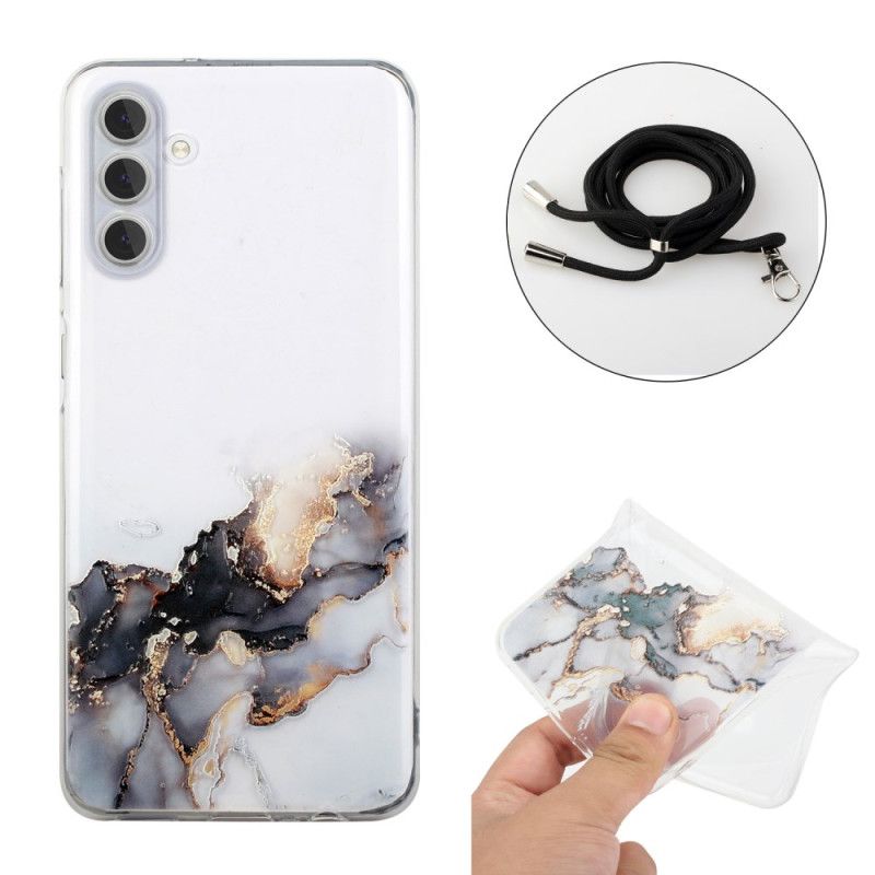 Coque à Cordon Samsung Galaxy A15 5G Marbre Aquarelle