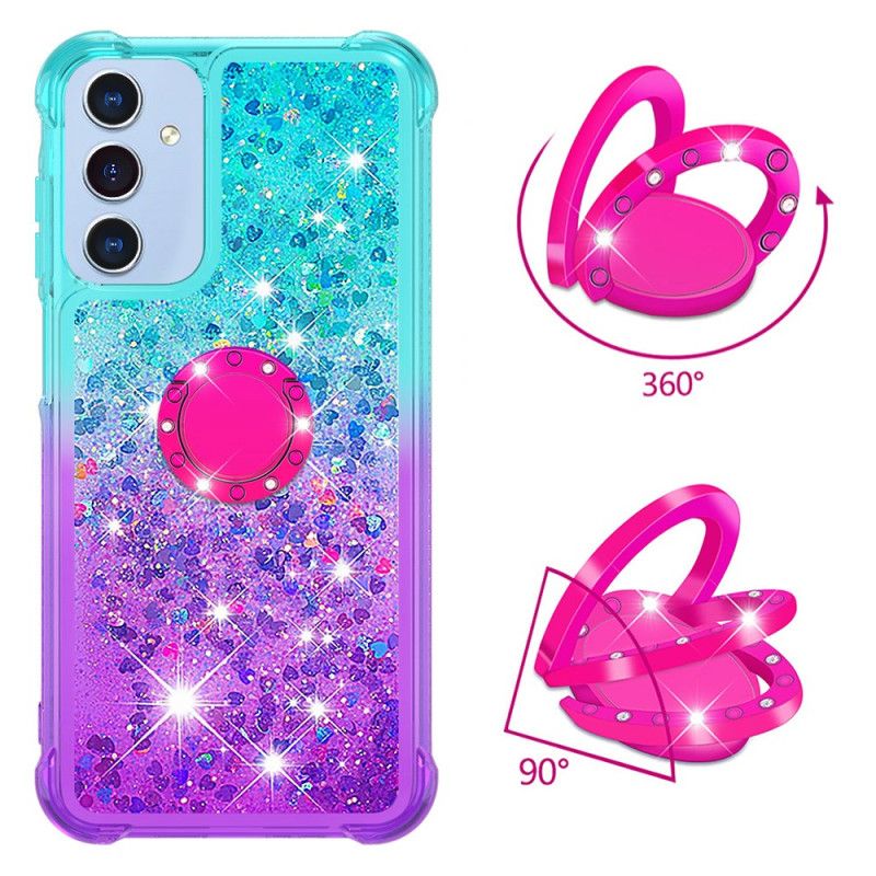 Coque Samsung Galaxy A15 5G Anneau-Support Dégradé Paillettes