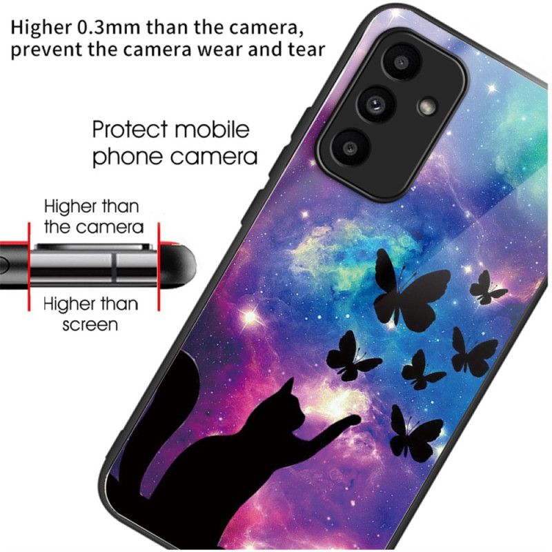 Coque Samsung Galaxy A15 5G / A15 Verre Trempé Chat et Papillons