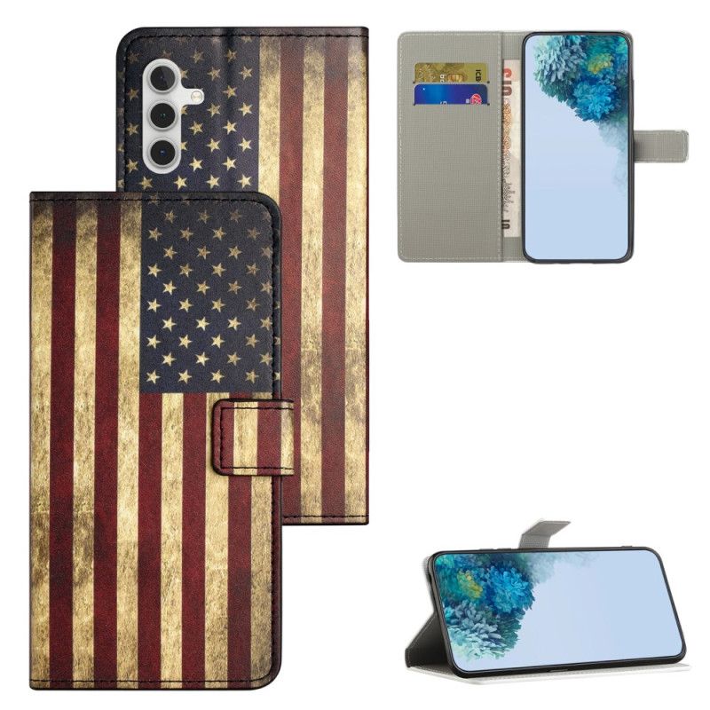 Housse Samsung Galaxy A15 5G Drapeau Américain Vintage