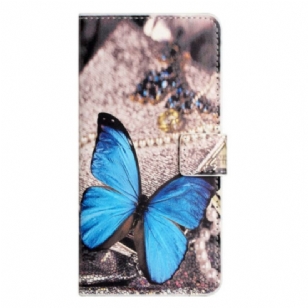 Housse Samsung Galaxy A15 5G Papillon Bleu