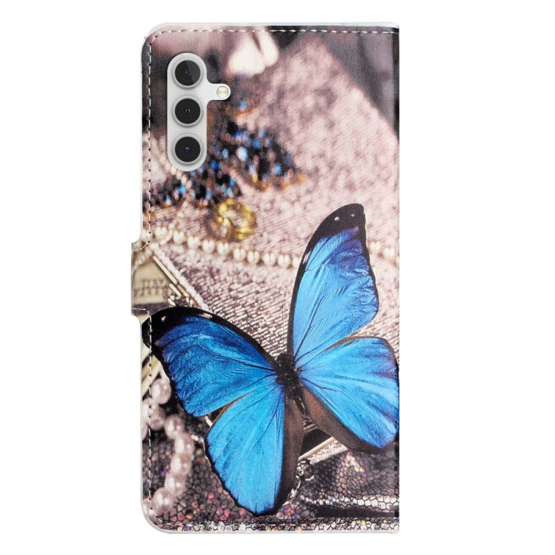 Housse Samsung Galaxy A15 5G Papillon Bleu