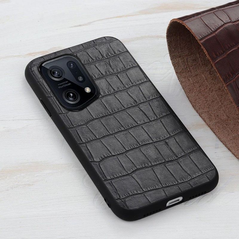 Coque Oppo Find X5 Chic aspect peau de croco