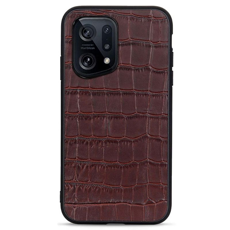 Coque Oppo Find X5 Chic aspect peau de croco