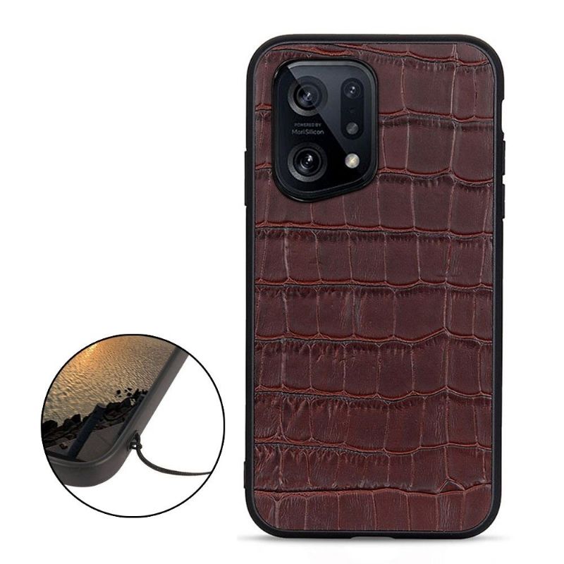 Coque Oppo Find X5 Chic aspect peau de croco