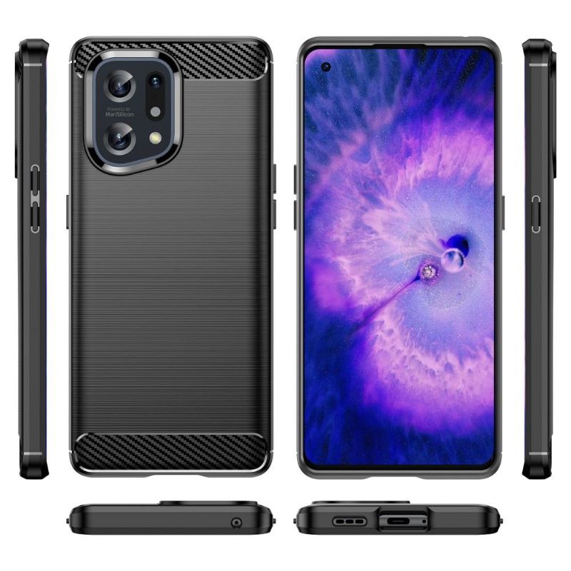 Coque Oppo Find X5 effet brossé silicone