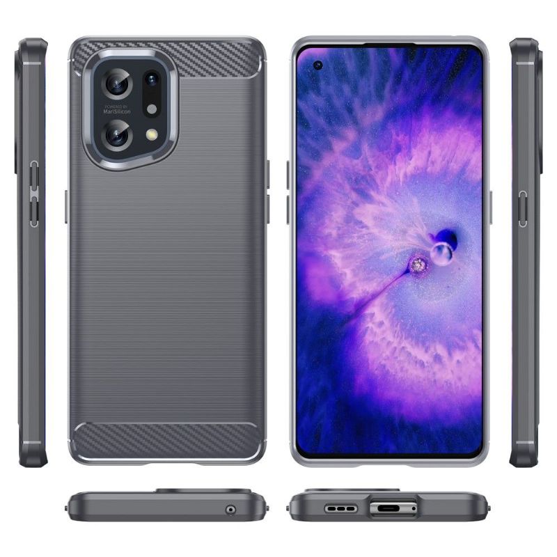 Coque Oppo Find X5 effet brossé silicone