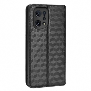 Housse Oppo Find X5 flip cover design géométrie