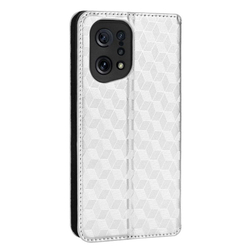 Housse Oppo Find X5 flip cover design géométrie