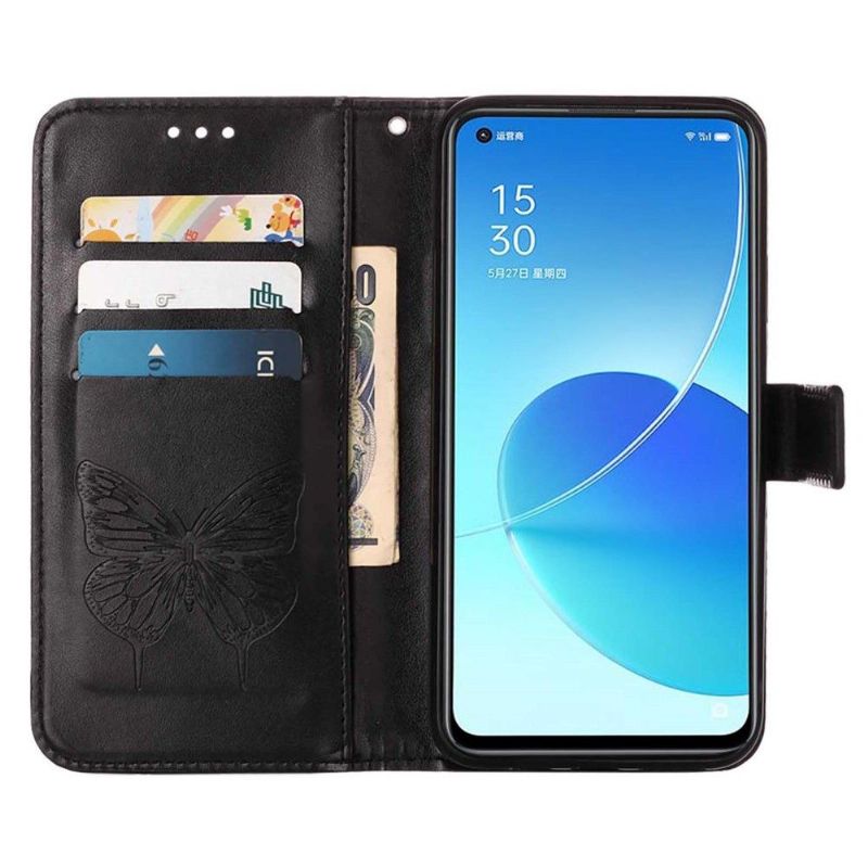 Housse Oppo Find X5 Papillon Fleur Porte-Cartes