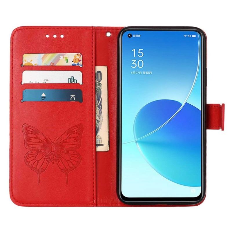 Housse Oppo Find X5 Papillon Fleur Porte-Cartes