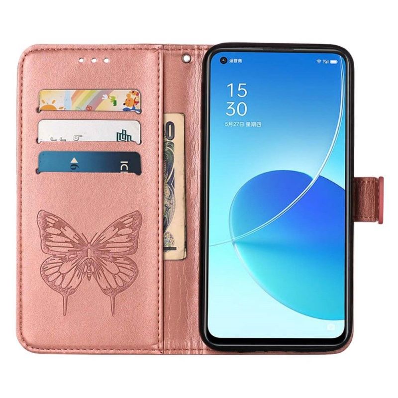 Housse Oppo Find X5 Papillon Fleur Porte-Cartes