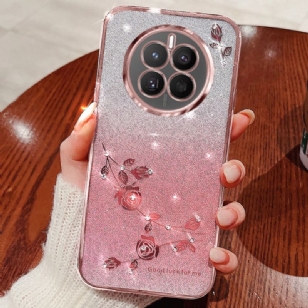 Coque Realme 12 Plus 5G Fleurs et Strass KADEM