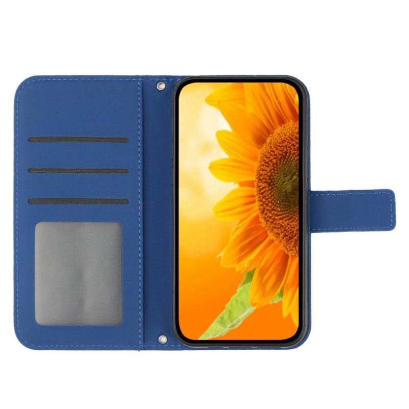 Housse Realme 12 Plus 5G Impression Tournesol à Bandoulière