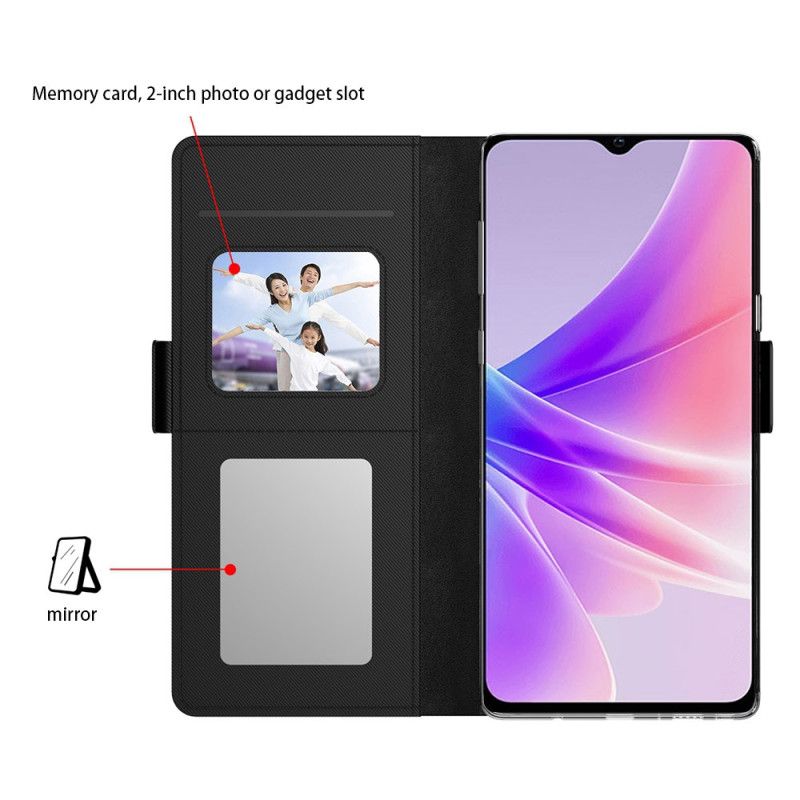 Housse Realme 12 Plus 5G Miroir et Porte-Cartes Amovible