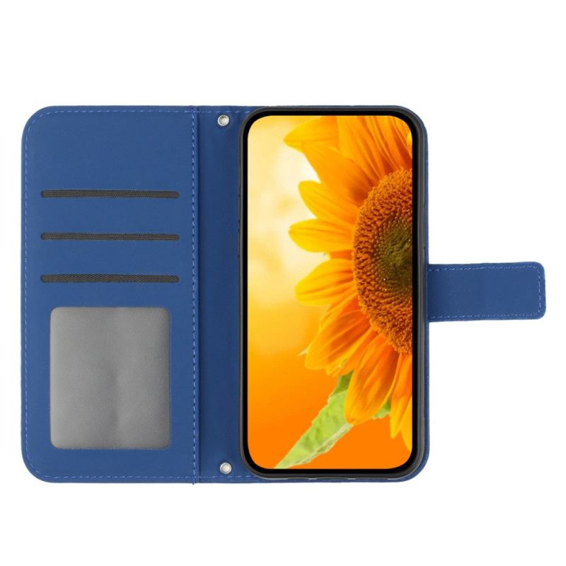 Housse Realme 12Plus 5G Tournesol à Lanière