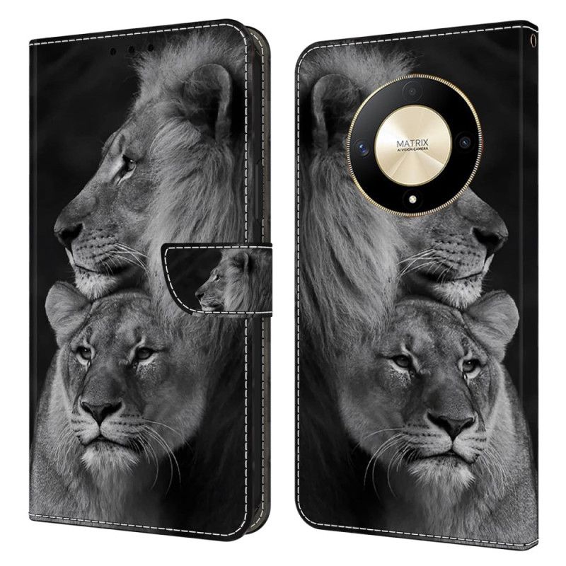 Housse Honor Magic 6 Lite / X9b Couple de Lions