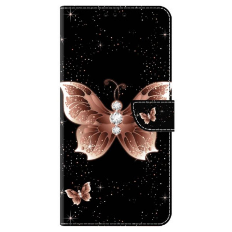 Housse Honor Magic 6 Lite / X9b Papillon Diamants Roses