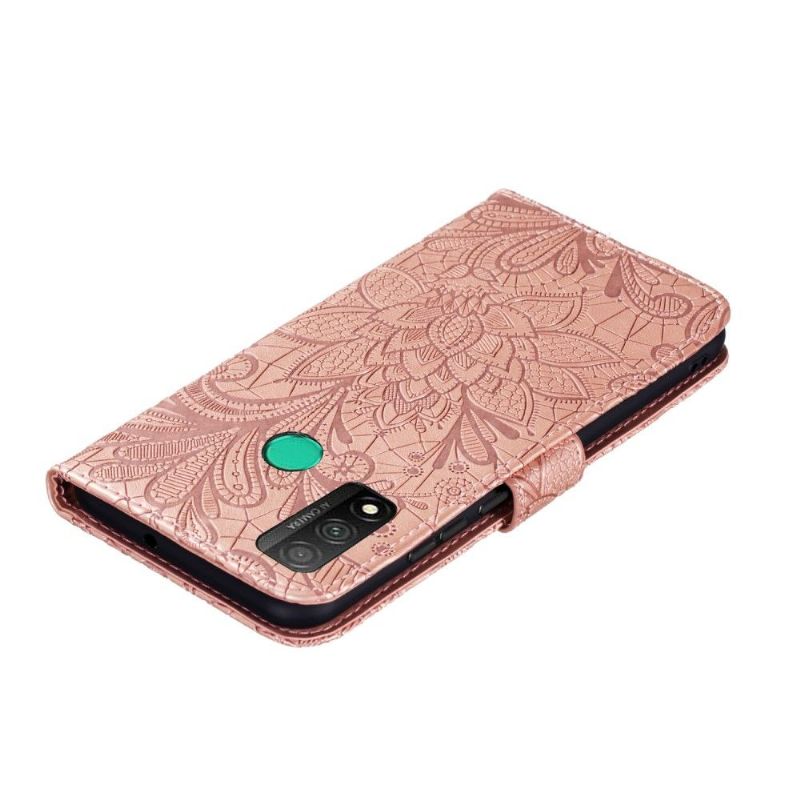 Housse Huawei P Smart 2020 Fleur Dentelle Chic - Or rose