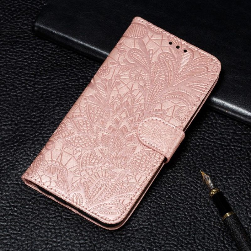 Housse Huawei P Smart 2020 Fleur Dentelle Chic - Or rose