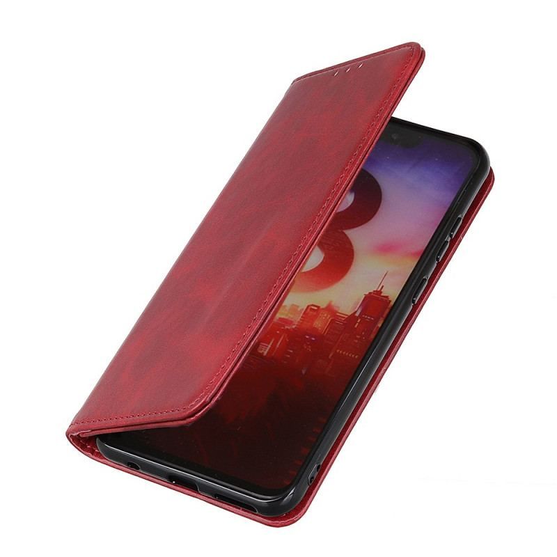 Flip Cover Moto E40 / E30 / E20 Cuir Fendu Élégance