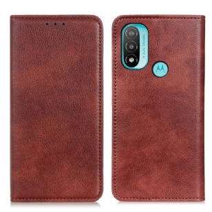 Flip Cover Moto E40 / E30 / E20 Cuir Fendu Texturé