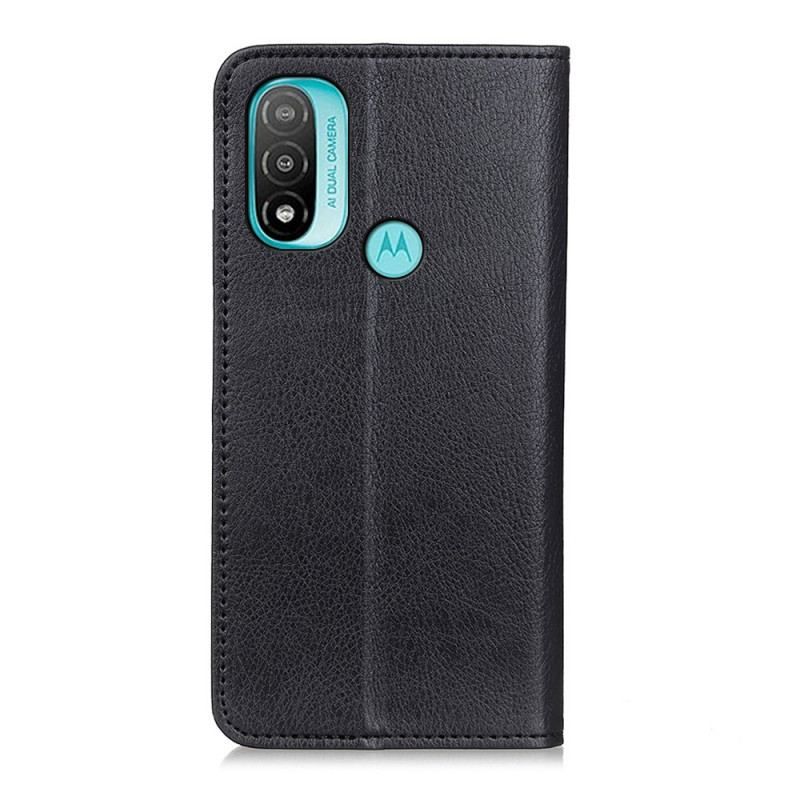 Flip Cover Moto E40 / E30 / E20 Cuir Fendu Texturé