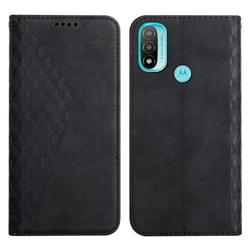 Flip Cover Moto E40 / E30 / E20 Effet Cuir Géo