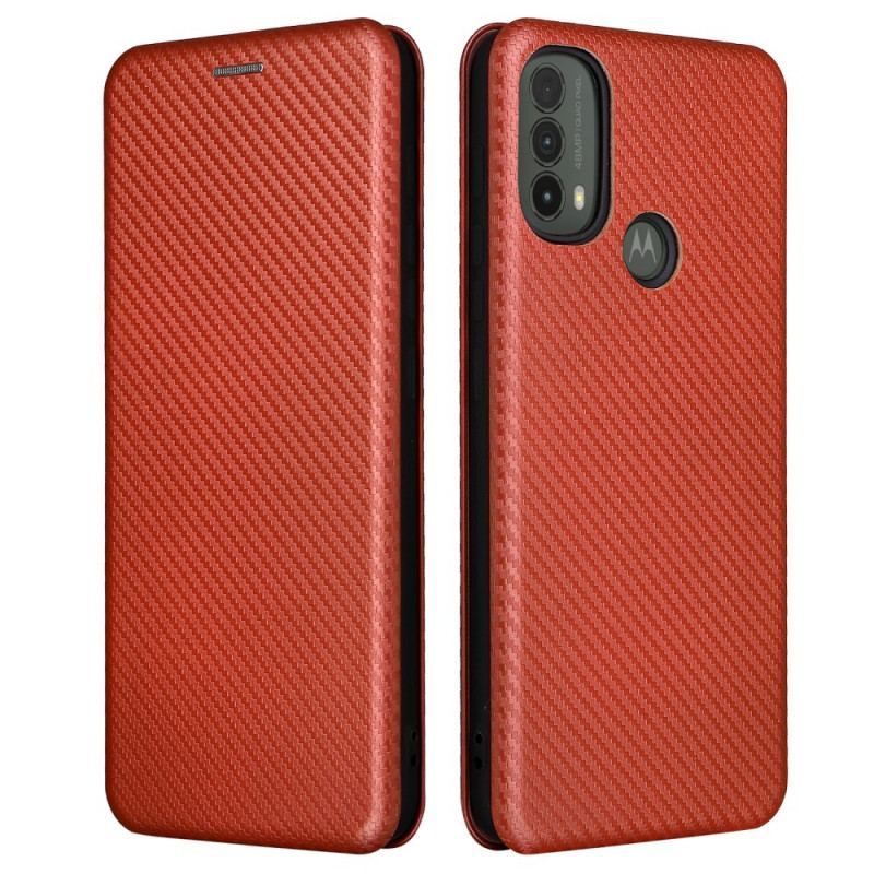 Flip Cover Moto E40 / E30 / E20 Fibre Carbone