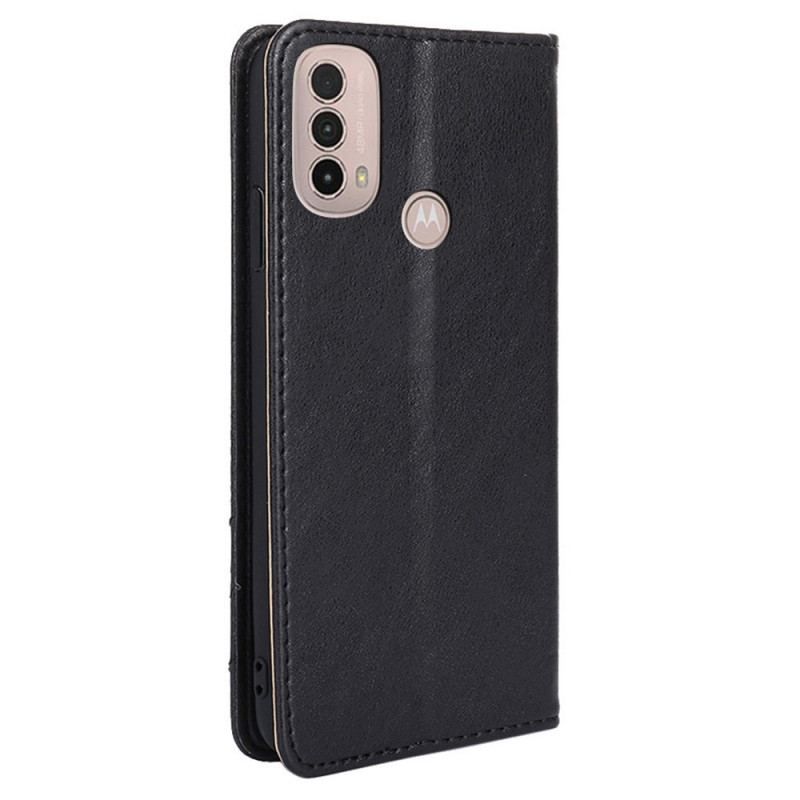 Flip Cover Moto E40 / E30 / E20 Style Cuir Rivet