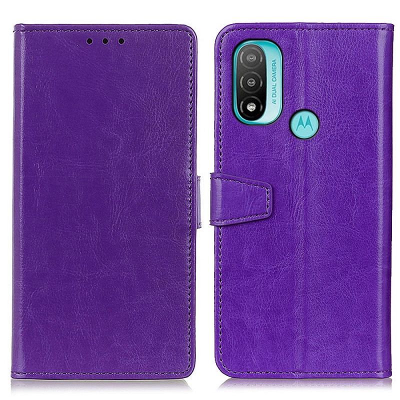 Housse Moto E40 / E30 / E20 Effet Cuir Brillant Simple