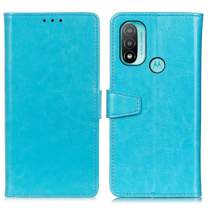 Housse Moto E40 / E30 / E20 Effet Cuir Brillant Simple