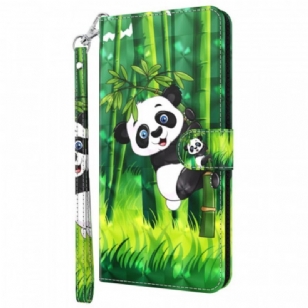 Housse Moto E40 / E30 / E20 Panda et Bambou