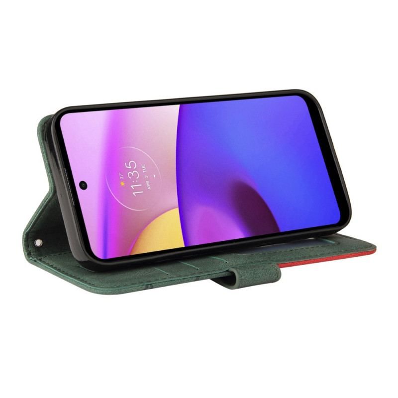 Housse Moto E40 / E30 / E20 Simili Cuir Bicolore Signature