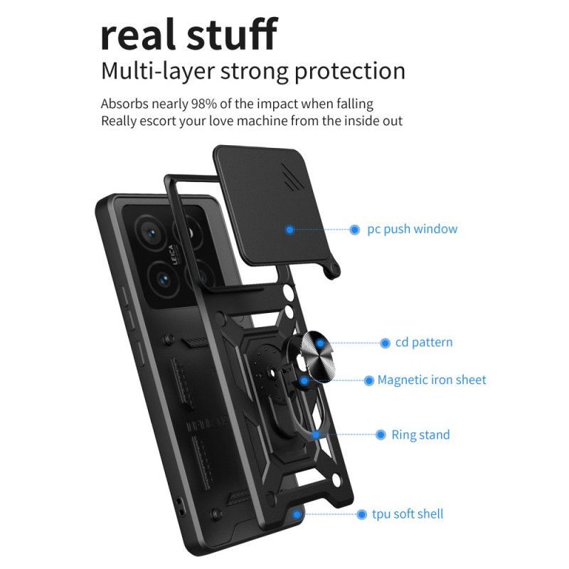 Coque Xiaomi 14T Protection Camera Coulissante et Support