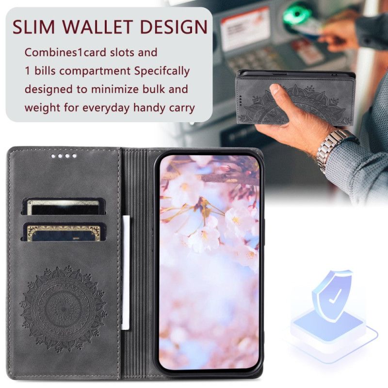 Flip Cover Xiaomi 14T Effet Daim Mandala