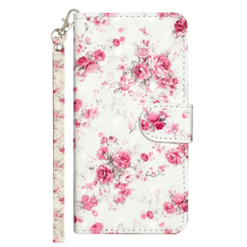 Housse Xiaomi 14T Fleurs Roses à Lanière