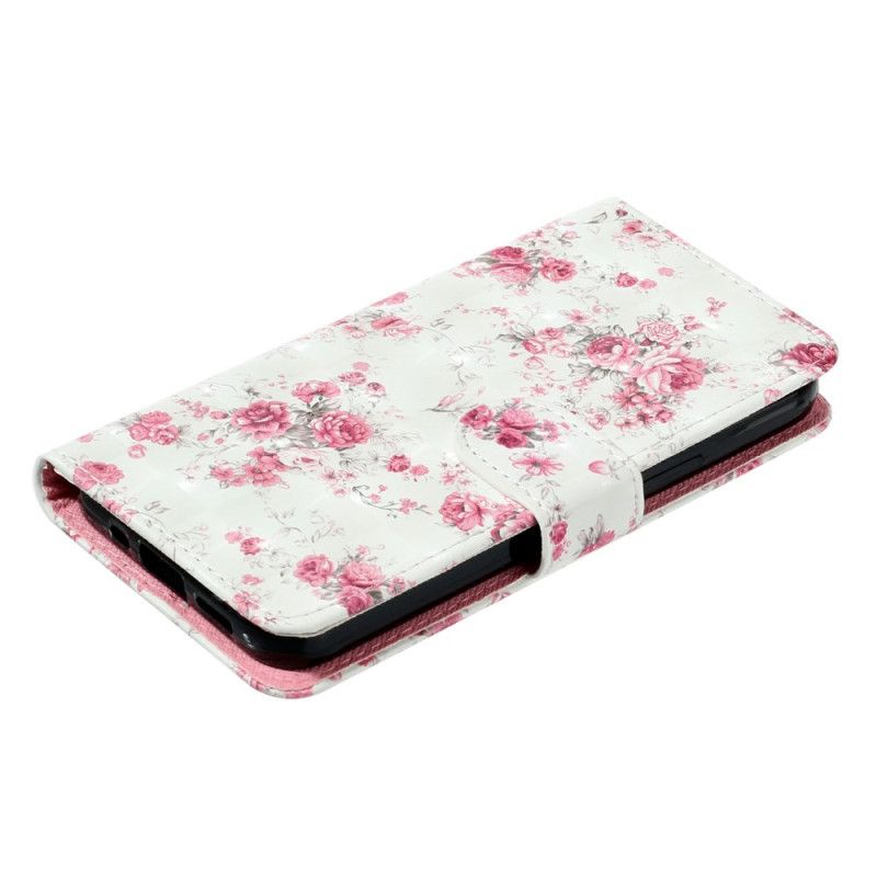 Housse Xiaomi 14T Fleurs Roses à Lanière