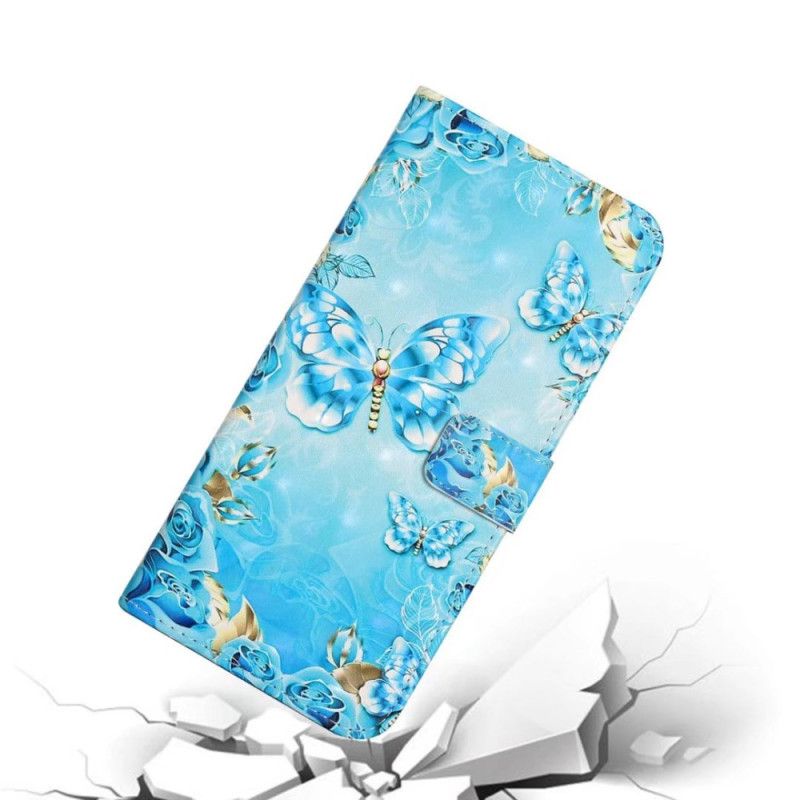 Housse Xiaomi 14T Papillons Bleus et Diamants