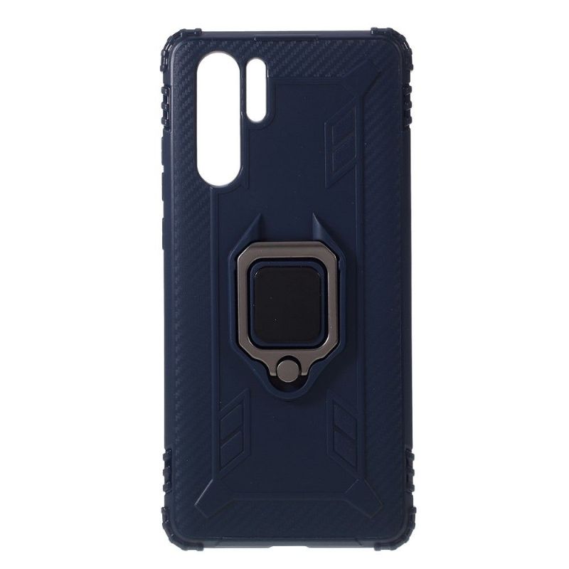 Coque Huawei P30 Pro Aspect Carbone avec Bague Support