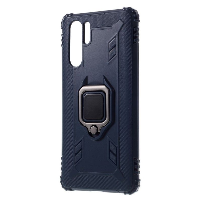 Coque Huawei P30 Pro Aspect Carbone avec Bague Support