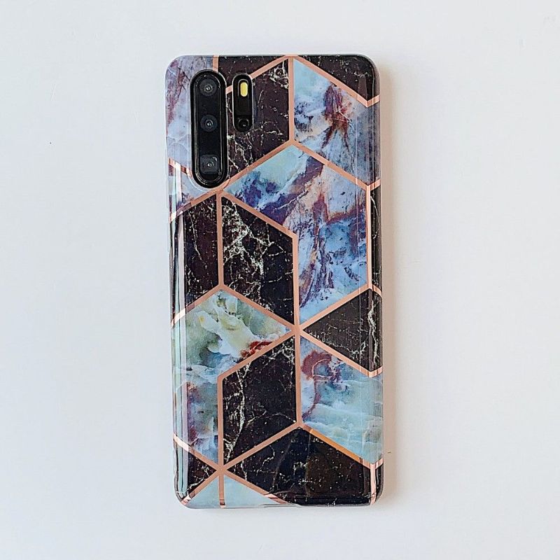 Coque Huawei P30 Pro marbre style géométrique