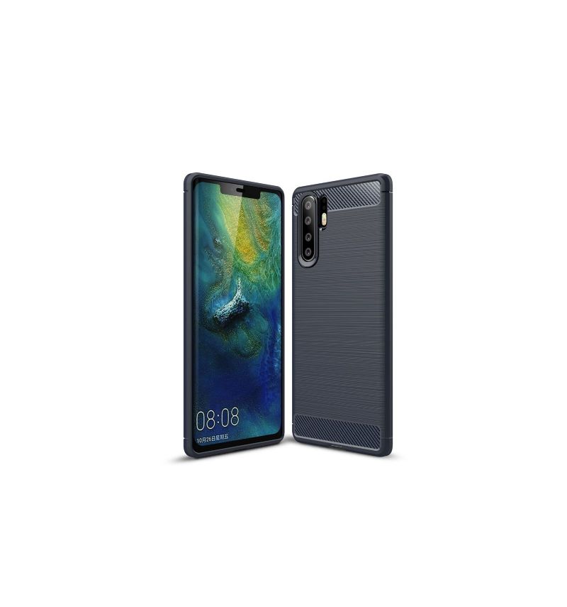 Huawei P30 Pro - Coque gel carbone brossée