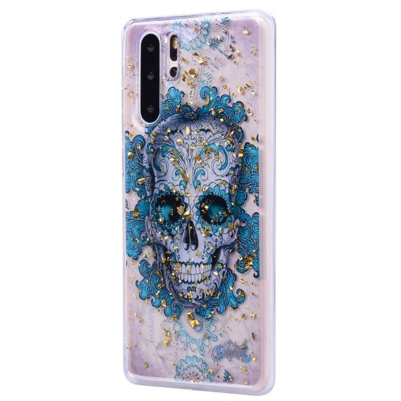 Huawei P30 Pro - Coque tête de mort fleurie