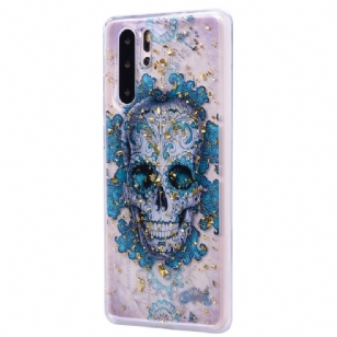 Huawei P30 Pro - Coque tête de mort fleurie