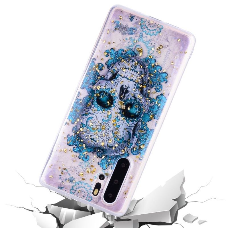 Huawei P30 Pro - Coque tête de mort fleurie