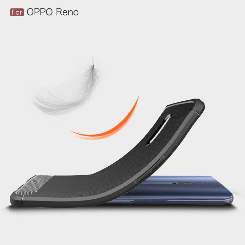 Oppo Reno - Coque gel brossé carbone