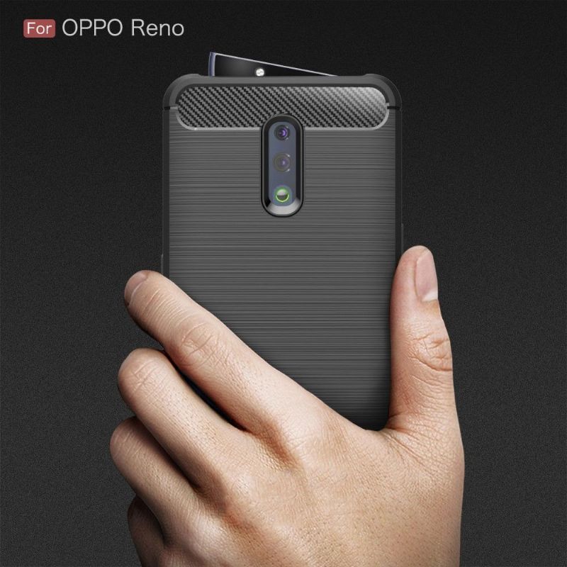 Oppo Reno - Coque gel brossé carbone