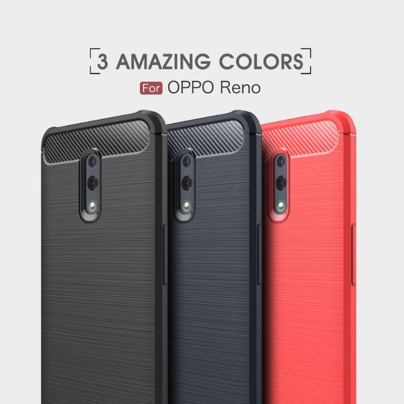 Oppo Reno - Coque gel brossé carbone